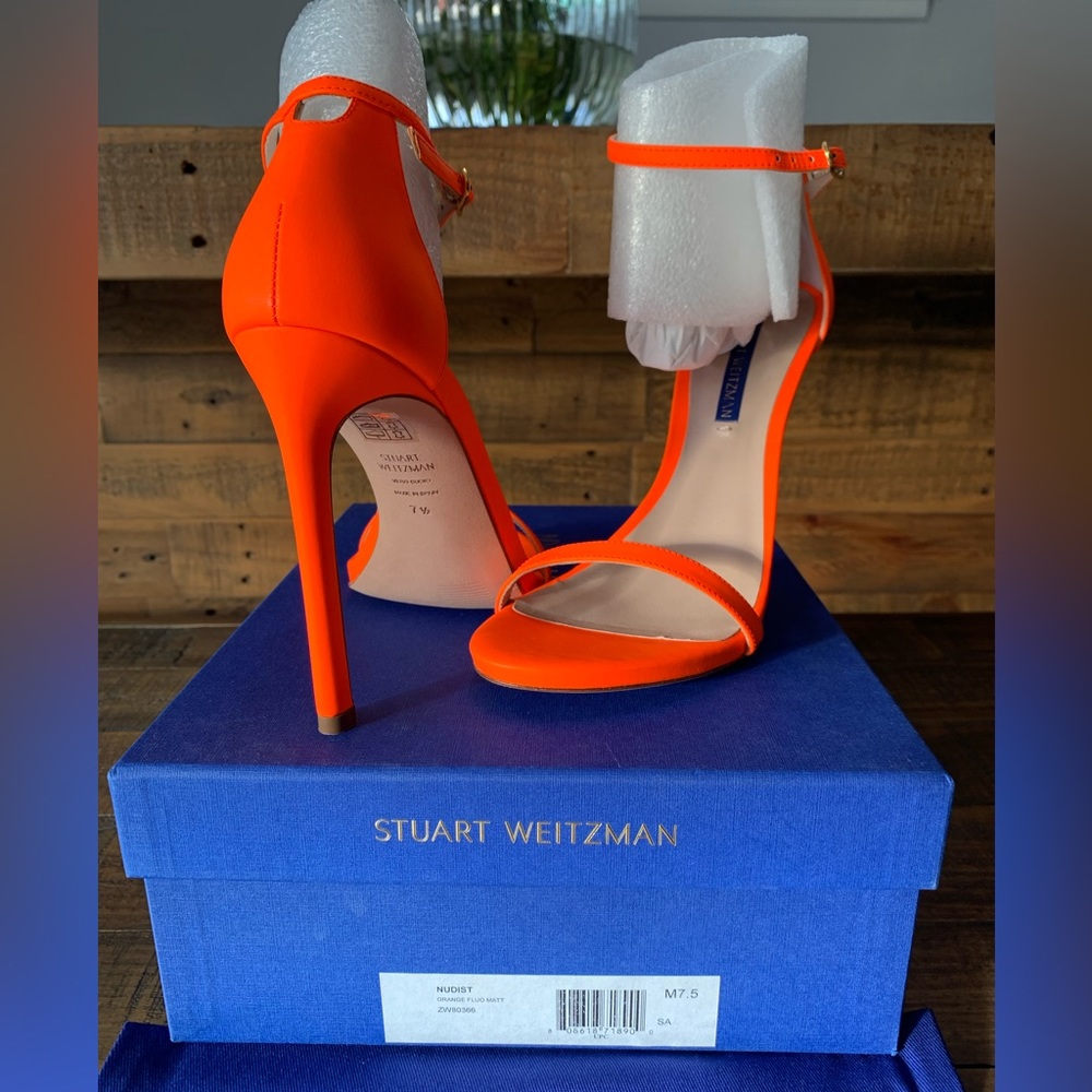 Stuart Weitzman NUDIST Orange NEON MATTE Sandals